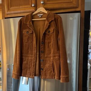 Christopher & Banks Camel Corduroy Utility Jacket